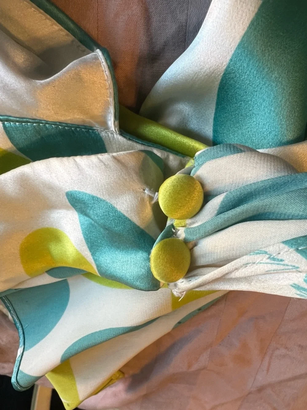 Rare Carmen Marc Valvo Collection Aqua and Lime Halter top - Picture 4 of 6